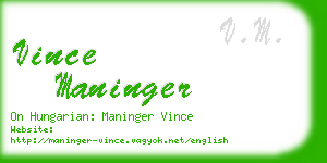 vince maninger business card